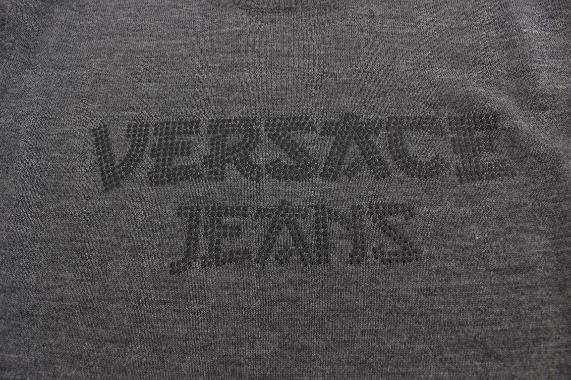 Gray Wool Crew-neck Pullover Sweater