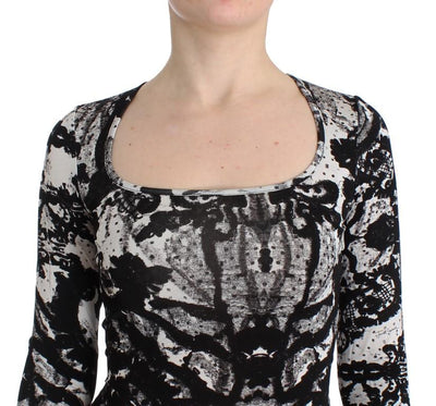 Black printed sheath dress