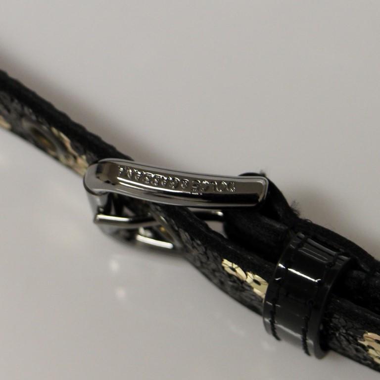 Black Silk Sequined Logo Belt