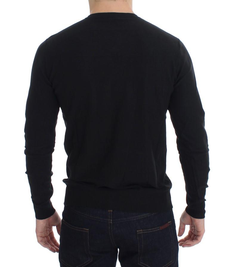 Black V-neck Pullover Sweater