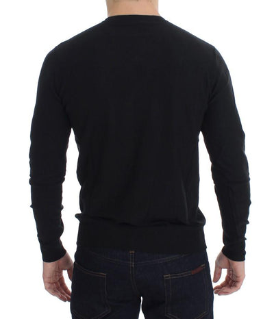 Black V-neck Pullover Sweater