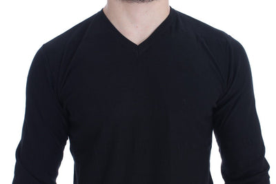 Black V-neck Pullover Sweater