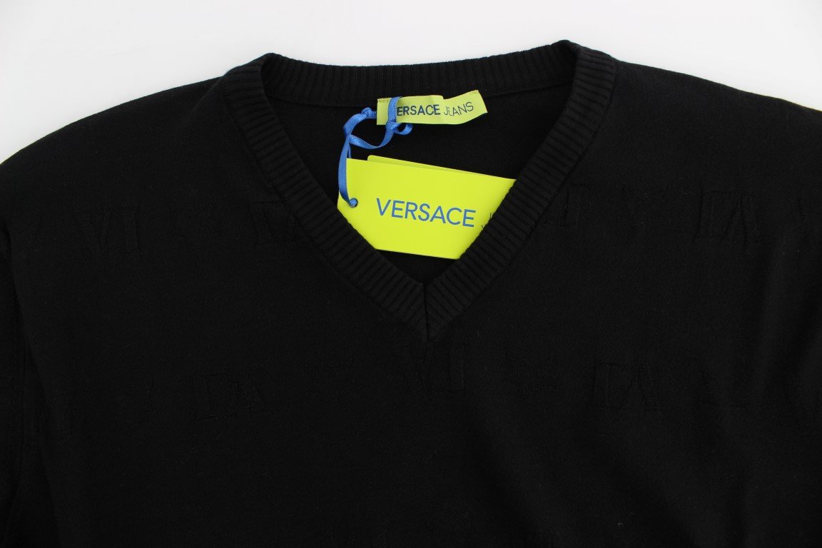 Black V-neck Pullover Sweater