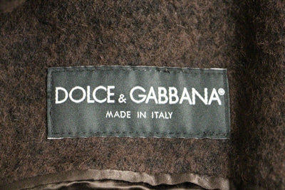 Brown Double Breasted Long Peacoat Jacket