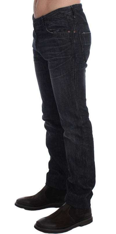 Gray Slim Fit Cotton Denim Pants Jeans