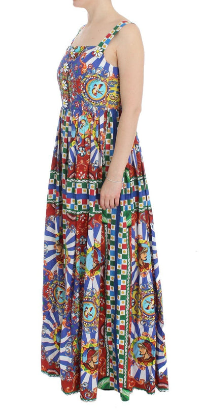 Multicolor Carretto Crystal Sheath Cotton Dress