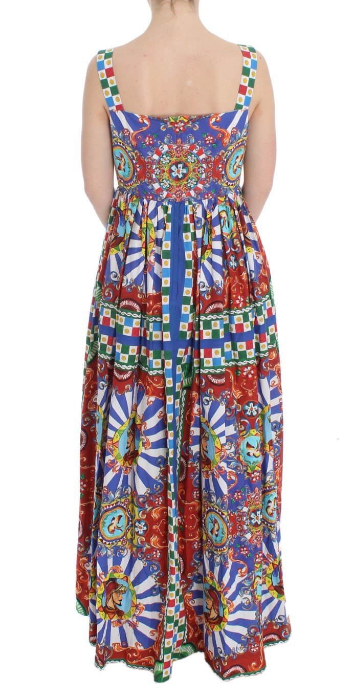 Multicolor Carretto Crystal Sheath Cotton Dress