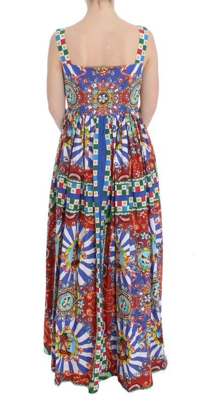 Multicolor Carretto Crystal Sheath Cotton Dress