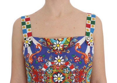 Multicolor Carretto Crystal Sheath Cotton Dress