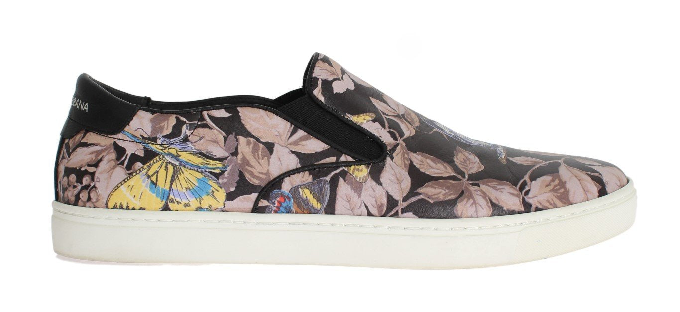 Black Leather Pattern Loafers