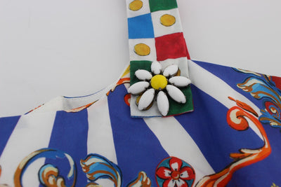 Multicolor Carretto Crystal Sheath Cotton Dress