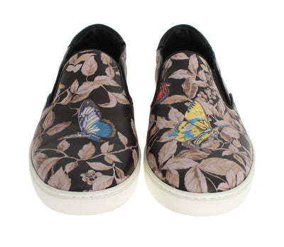 Black Leather Pattern Loafers