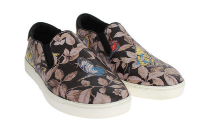 Black Leather Pattern Loafers