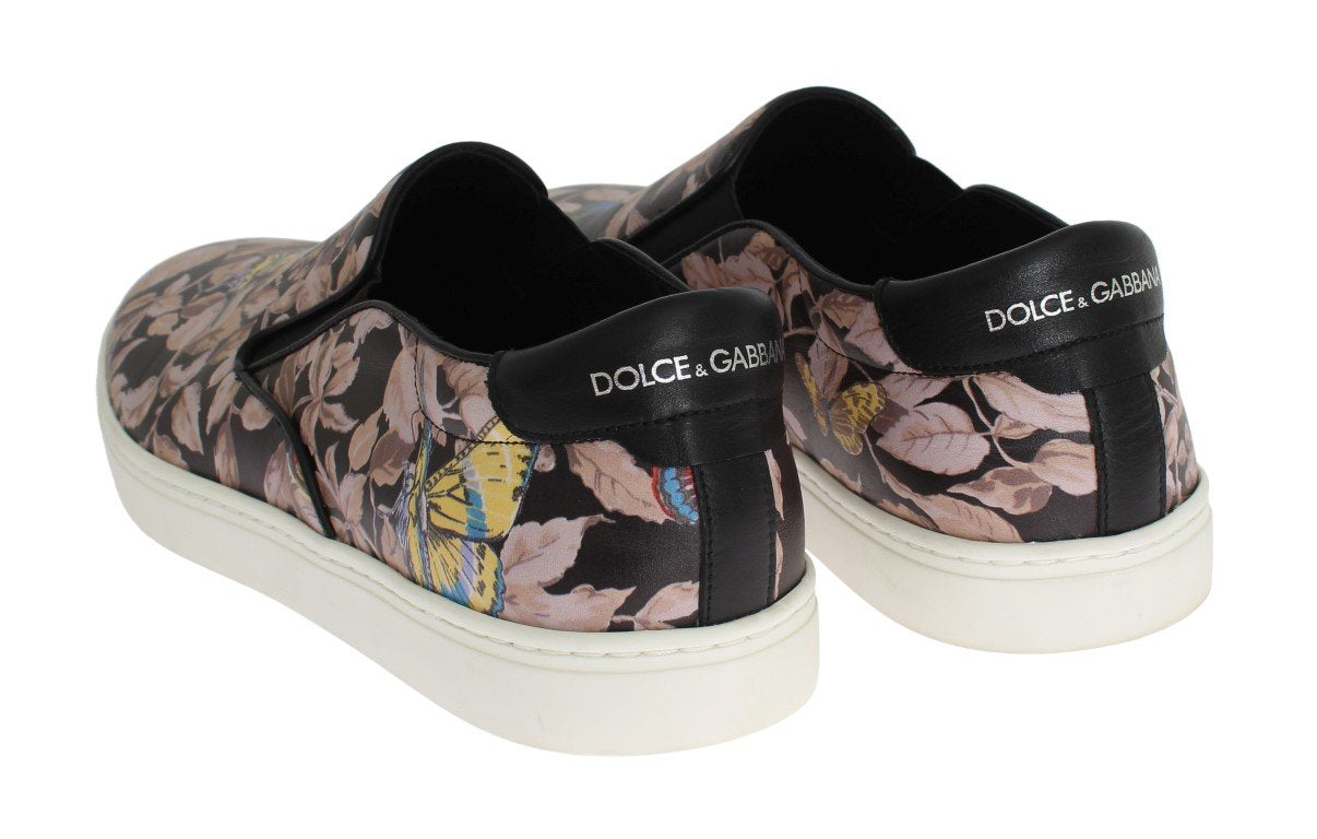 Black Leather Pattern Loafers