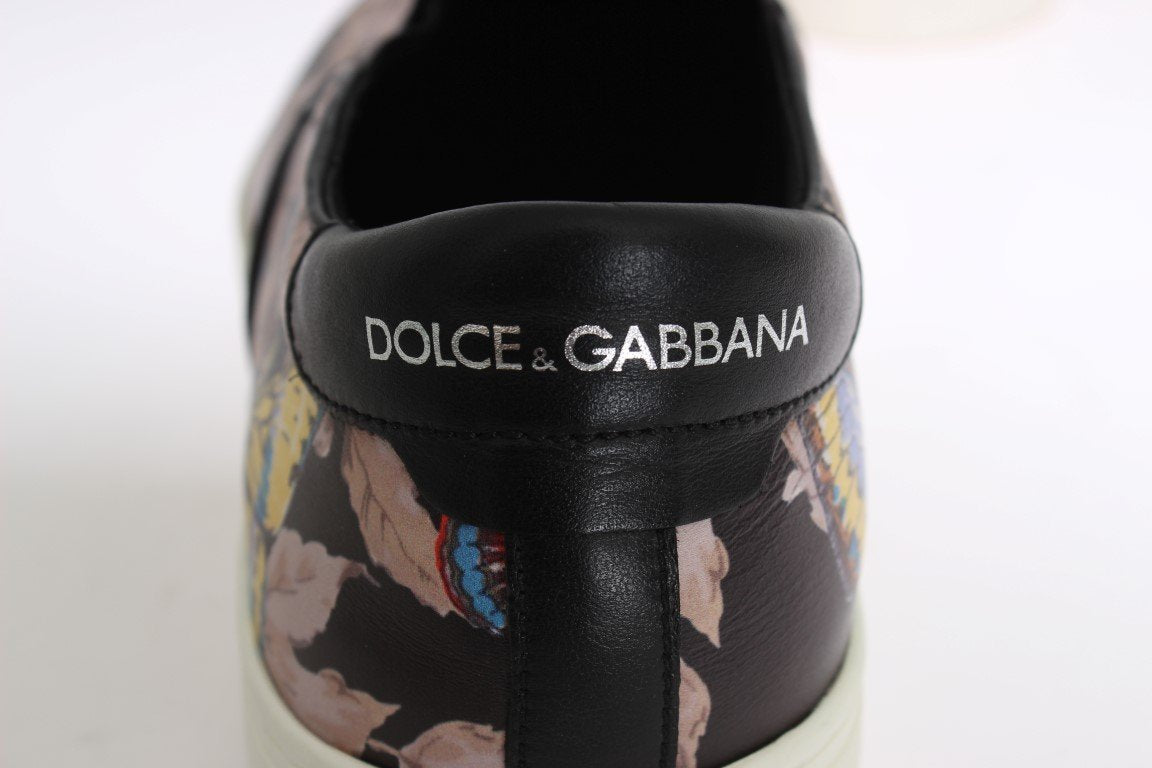 Black Leather Pattern Loafers
