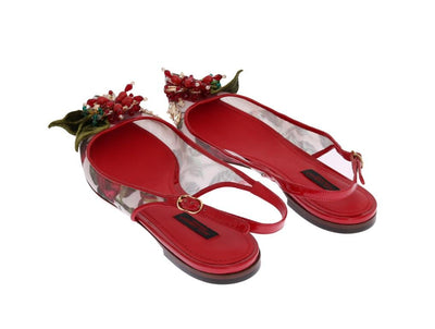 Multicolor Crystal Roses Flat Slingbacks