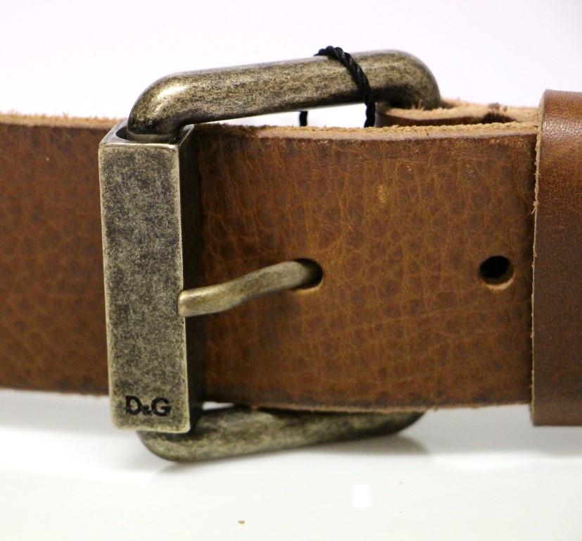 Brown Leather Logo Belt