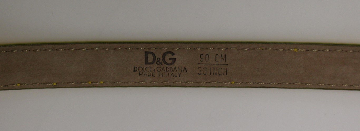 Multicolor leather logo belt