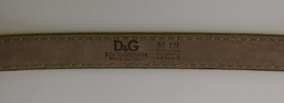 Multicolor leather logo belt