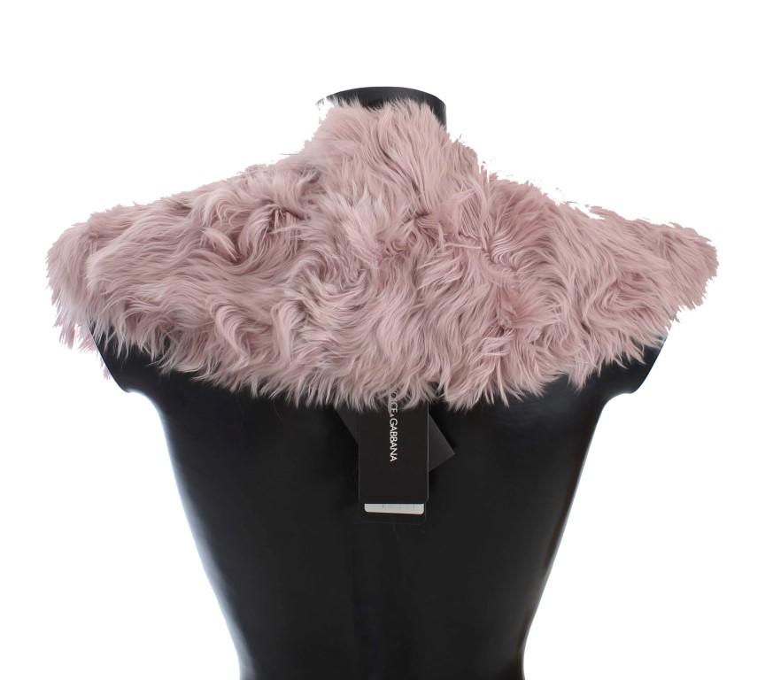Pink Alpaca Strap Collar Scarf
