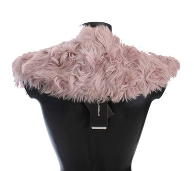 Pink Alpaca Strap Collar Scarf