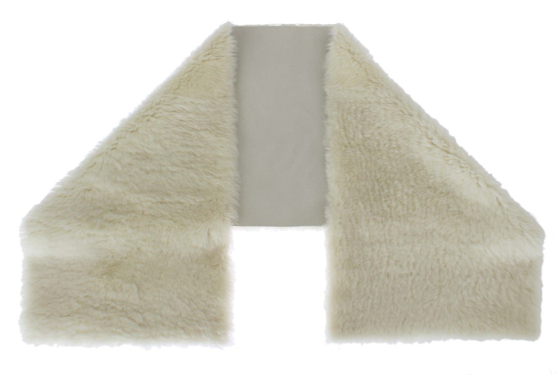 White Lambskin Fur Silk Scarf