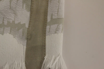 White Acrylic Straight Pencil Skirt