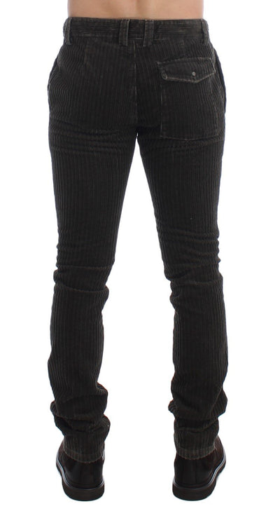 Green Corduroy Slim Fit Pants Jeans