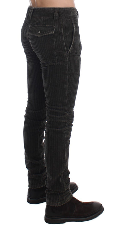Green Corduroy Slim Fit Pants Jeans