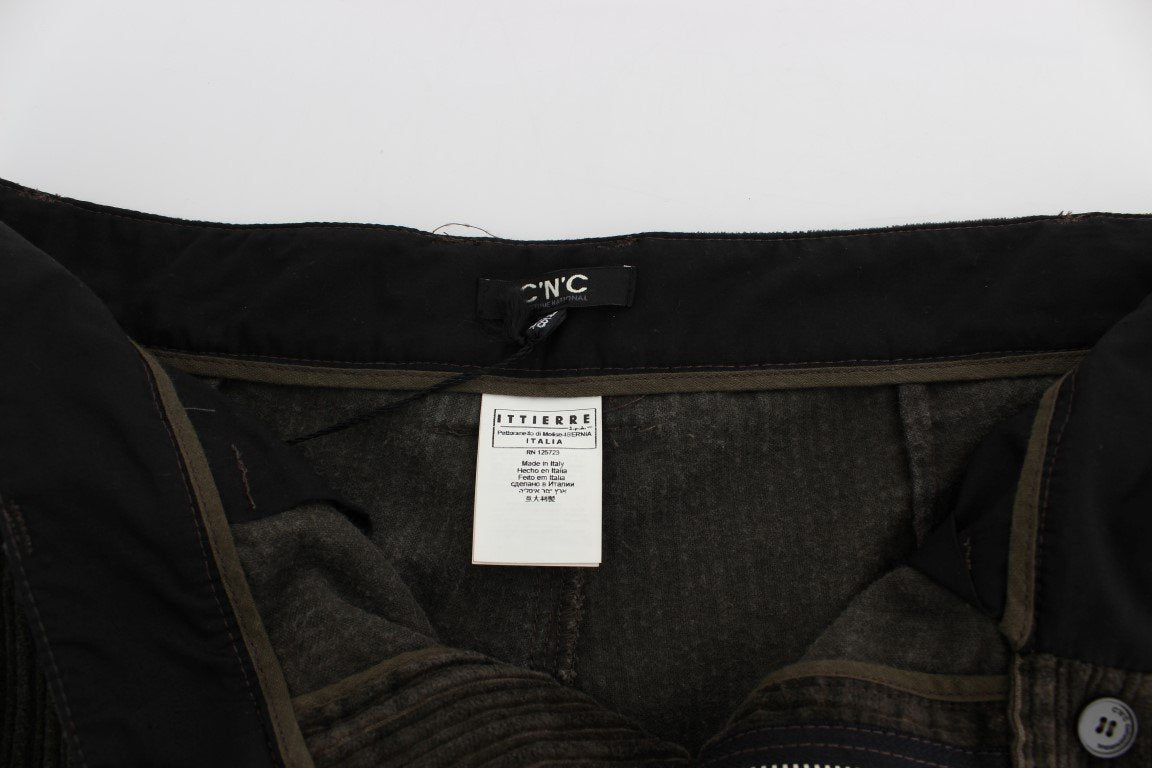 Green Corduroy Slim Fit Pants Jeans