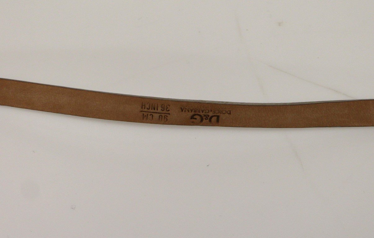 White Leather Logo Belt