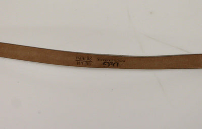 White Leather Logo Belt