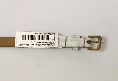 White Leather Logo Belt