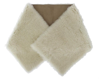 White Lambskin Fur Silk Scarf