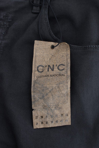 Gray Slim Fit Cotton Stretch Pants Jeans