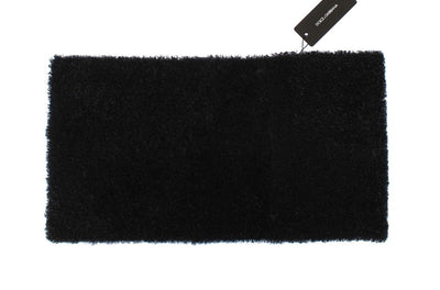 Black Lamb Shearling Silk Scarf