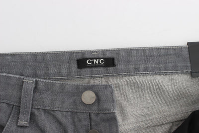 Gray Regular Fit Cotton Pants Jeans