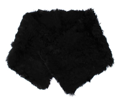 Black Alpaca Fur Shoulder Wrap Scarf