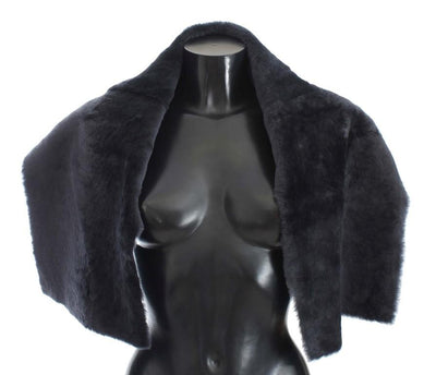 Purple Lambskin Fur Silk Scarf