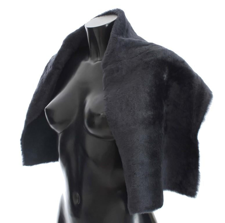 Purple Lambskin Fur Silk Scarf