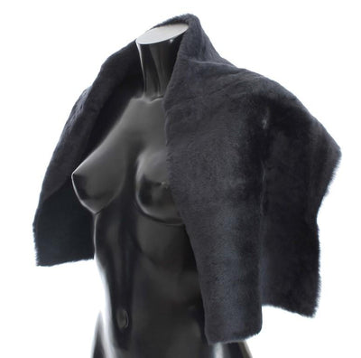 Purple Lambskin Fur Silk Scarf