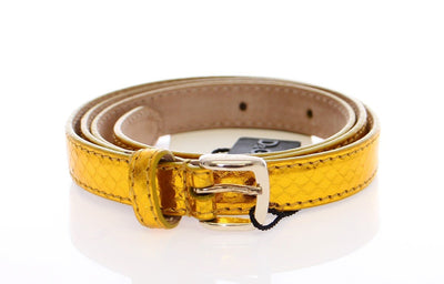 Yellow Snakeskin Logo Belt