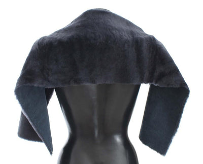 Purple Lambskin Fur Silk Scarf