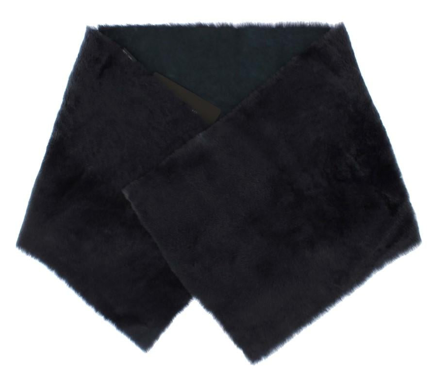 Purple Lambskin Fur Silk Scarf