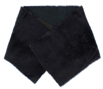 Purple Lambskin Fur Silk Scarf