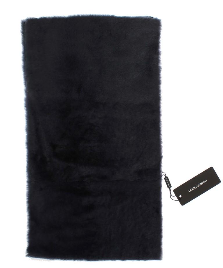 Purple Lambskin Fur Silk Scarf