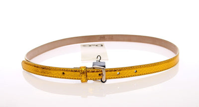 Yellow Snakeskin Logo Belt
