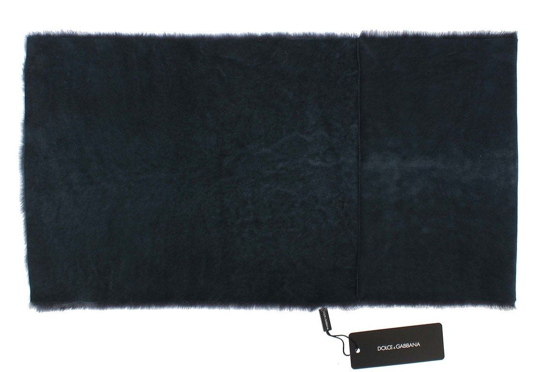 Purple Lambskin Fur Silk Scarf
