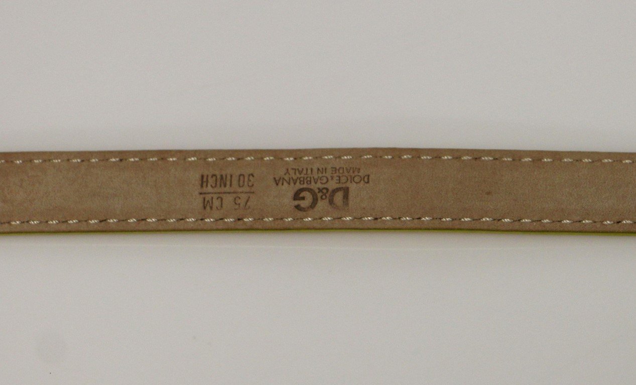 Yellow Snakeskin Logo Belt