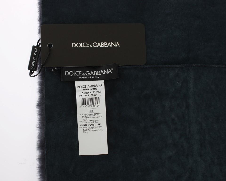 Purple Lambskin Fur Silk Scarf